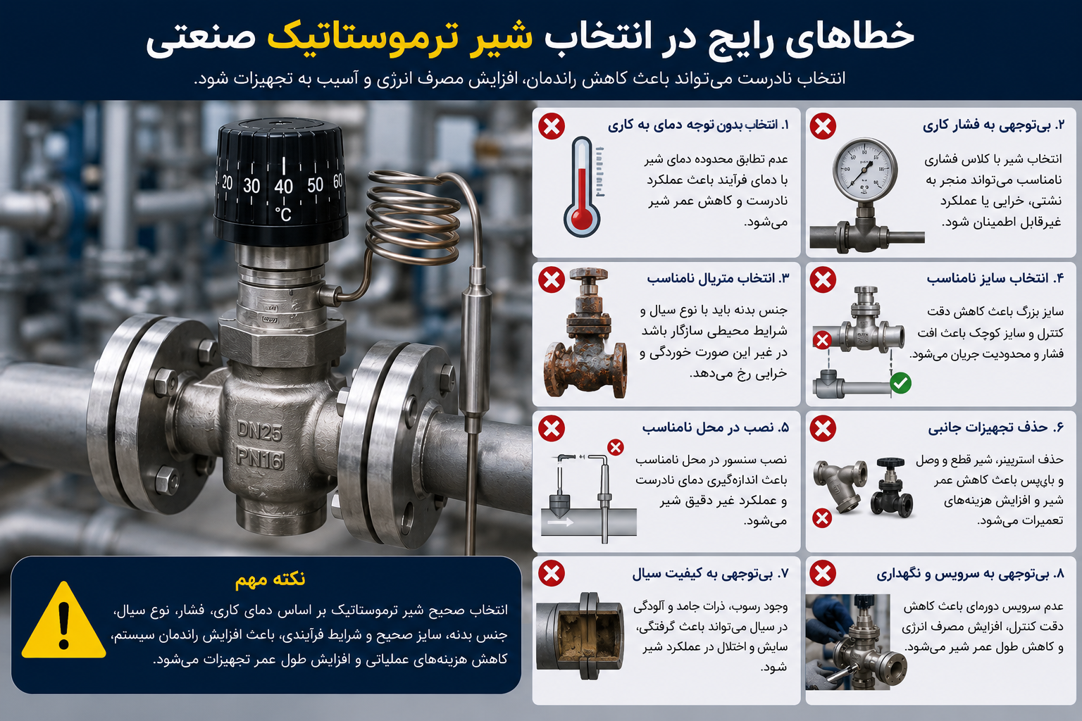 خطاهای رایج در انتخاب ترموستاتیک صنعتی