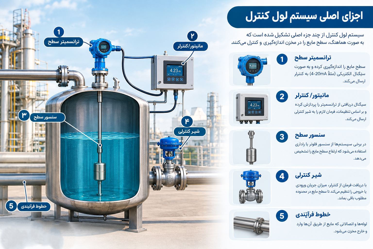 اجزای اصلی سیستم لول کنترل