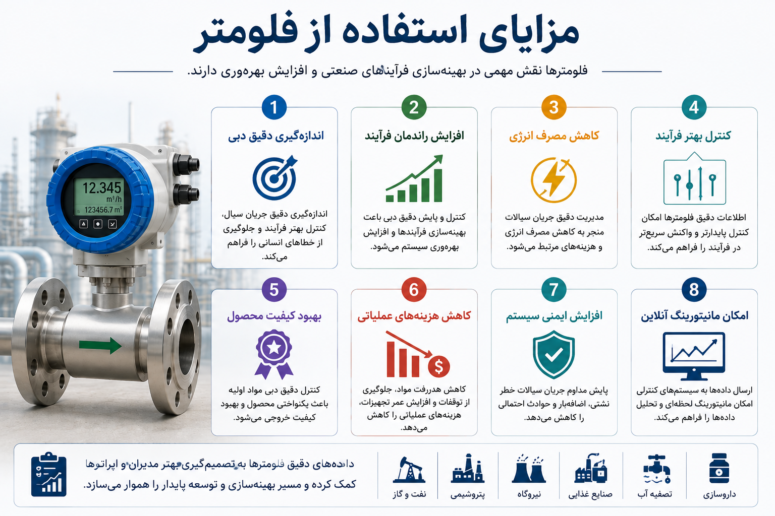 مزایای استفاده از فلومتر در سیستمهای صنعتی